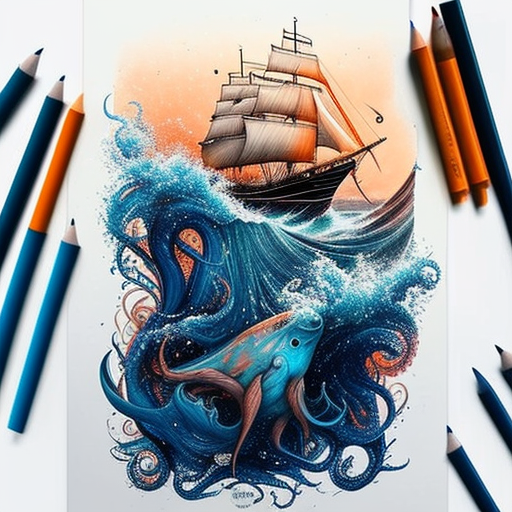 Эскиз тату Морская тема