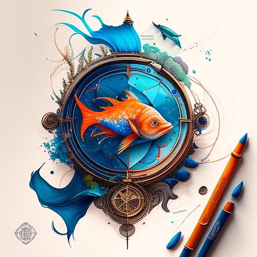 Эскиз тату Морская тема