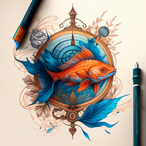 Эскиз тату Морская тема