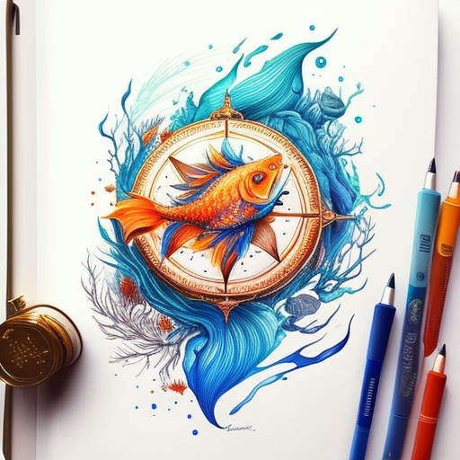Эскиз тату Морская тема