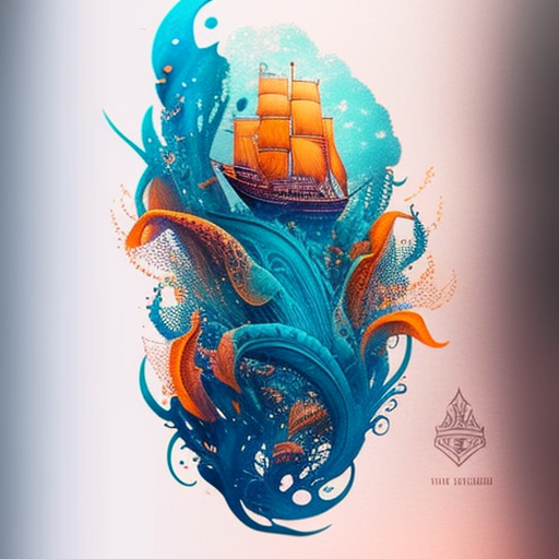 Эскиз тату Морская тема